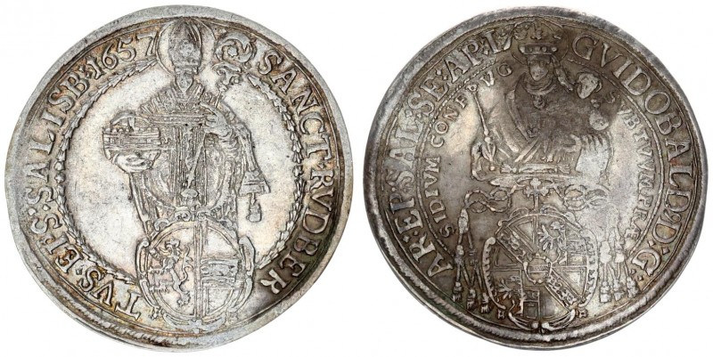 Austria Holy Roman Empire 1 Thaler 1657 Salzburg. Archidux of Guidobald von Thun...