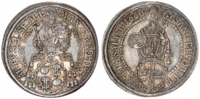 Austria Holy Roman Empire 1 Thaler 1668 Salzburg. Maximilian Gandolf von Küenburg(1668 - 1687). Av.: Madonna behind coat of arms. Rv.: St. Rupert stan...