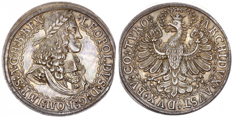 Austria Holy Roman Empire 2 Taler ND (struck 1680) Hall Mint. Leopold I (1658-17...