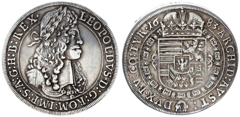 Austria Holy Roman Empire 1 Thaler 1683 Hall. Leopold I (1657-1705). Large armor...