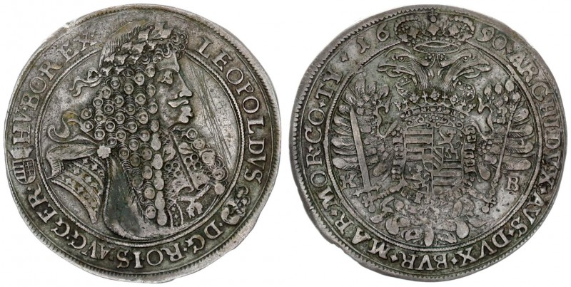 Austria Holy Roman Empire Hungary 1 Thaler 1690 KB Leopold I. Emperor (1657-1705...