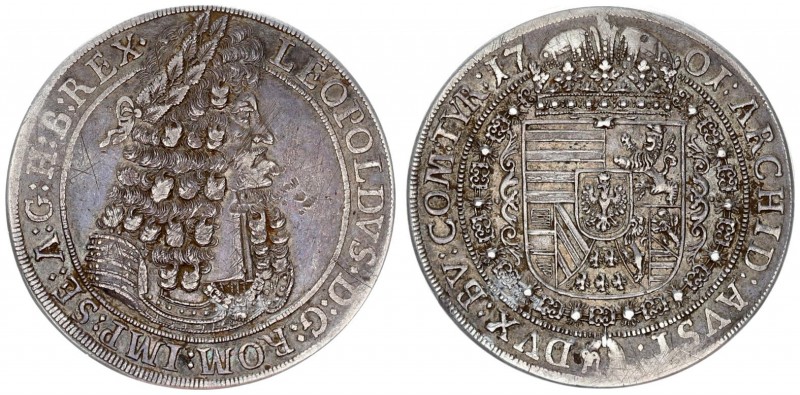 Austria Holy Roman Empire 1 Thaler 1701 Hall. Leopold I (1657-1705). Large armor...