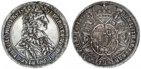 Austria Holy Roman Empire Olmutz 1 Thaler 1707 Karl III (1695-1711). Obverse: Bust right. Averse Legend: DEI GRATIACAROLVSEPISCOPUSOLOMUCENSIS. Revers...
