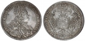 Austria Holy Roman Empire 1 Thaler 1719 Hall. Scratch. Carolus VI (1711-1740). Av.: Laureate draped armored and collared bust right. Rv.: Crowned doub...