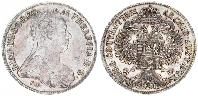 Austria Holy Roman Empire 1 Thaler 1778 Günzburg RR Maria Theresia (1740-1780). ...