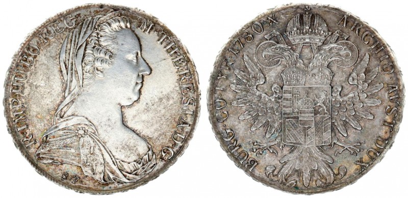 Austria 1 Thaler 1780 SF. Vienna. Maria Theresia(1740-1780) Av: R.IMP.HU. BO.REG...