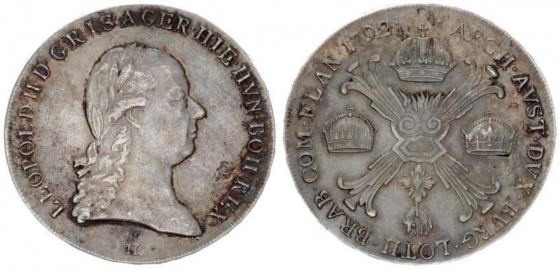 Austria Holy Roman Empire Austrian Netherlands 1 Kronenthaler 1792 H Gunzburg. L...
