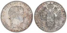 Austria Holy Roman Empire 1 Thaler 1844 A Vienna. Ferdinand I (1835-1848). Averse: Laureate head right. Reverse: Crowned imperial double eagle. Silver...