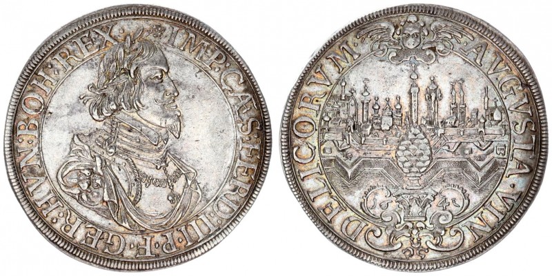 German States Augsburg 1 Thaler 1641 Ferdinand III(1637-1657). Averse: City view...