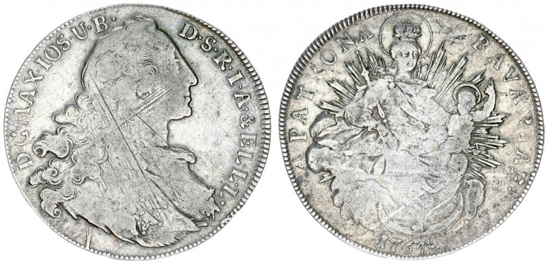 German States 1 Thaler 1764 Bavaria. Maximilian III Joseph (1745 - 1777). Averse...