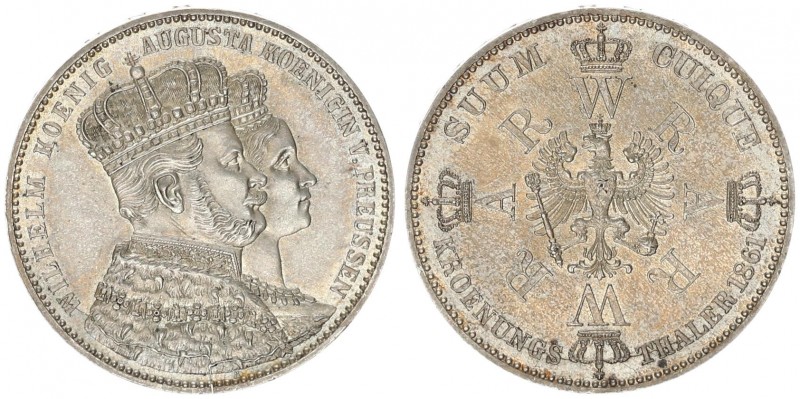 Germany 1 Thaler 1861A Prussia. Wilhelm I (1861-1888). Coronation of Wilhelm and...