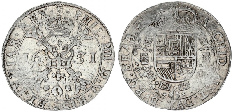 Spanish Netherlands 1 Patagon 1631 Brabant Philip IV (1621-1665) Antwerp. Av.: P...