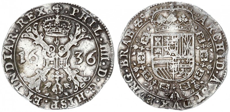 Spanish Netherlands 1 Patagon 1636 Brabant Philip IV (1621-1665) Brussels. Av.: ...