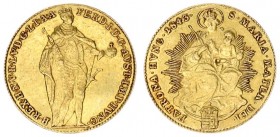 Austrian Empire Hungary 1 Ducat 1843 Kremnica. Ferdinand I(1835- 1848). Av: Emperor standing FERD • I • D • G • AVST • IMP • HVNG • -B • REX • H • N •...
