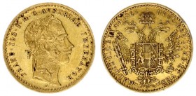 Austrian Empire 1 Ducat 1863 A Vienna. Franz Joseph I(1848-1916). Averse: Laureate head right. Reverse: Crowned imperial double eagle. Gold. J: 330; F...