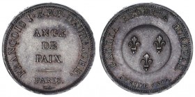 France 1 Medale Module of 2 Francs 1814. By Tiolier. Lettered edge. In Honor of Austrian Emperor Francis I after the Peace with Russia. FRANÇOIS I EMP...