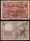 Germany 10 Mark banknote 1906. P.Nr. 1690333. P# 9b and 20 Mark banknote N.Nr. 1914224. P# 48b