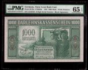 GERMANY WWI - LITHUANIA - KOWNO (KAUNAS) Banknote 1000 MARK 1918. PMG 65. P# R134a