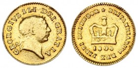 Great Britain 1/3 Guinea 1806 George III(1760-1820). Averse: Laureate head right. Averse Legend: GEORGIVS III DEI GRATIA. Reverse: Crown above date. R...