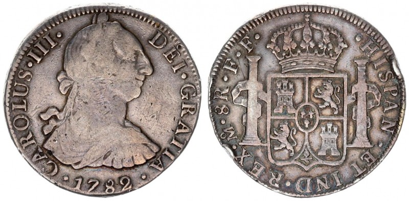 Spanish Colony Mexico 8 Reales 1782 FF Mexico City Mint. Charles III(1759-1788)....