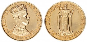 Norway 20 Kroner 1910 Haakon VII(1905-1957). Averse: Crowned head right. Reverse: King Olaf II the Saint. Gold. Fr-19; KM 376