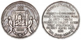 Poland 1 Medale 1882 commemorating the Jubilee of the Miraculous Picture of Our Lady of Czestochowa minted in 1882. Av: Image supported by two angels ...
