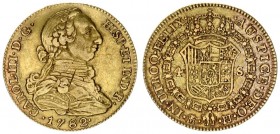Spain 4 Escudos 1782 PJ Mint mark: Crowned M. Charles III(1759-1788). Averse: Large armored bust right. Averse: Bust right. Averse Legend: CAROL III D...