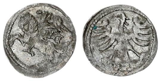 Lithuania 1 Denar Alexander Jagiellon 1501-1506 without date Vilnius Av: Eagle w...