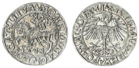 Lithuania 1/2 Grosz 1548 Sigismund II Augustus 1545-1572 Lithuanian coins Vilnius. end of legend LI / LITVA Silver.Cesnulis-Ivanauskas 4SA38-12