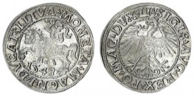 Lithuania 1/2 Grosz 1548 Sigismund II Augustus 1545-1572 Lithuanian coins Vilnius. end of legend LI / LITVA Silver. Cesnulis-Ivanauskas 4SA38-12