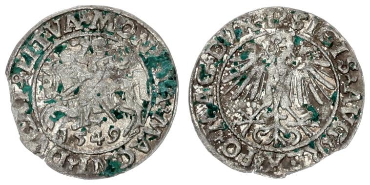 Lithuania ½ Grosz 1549 Sigismund II Augustus 1545-1572 - Lithuanian coins Vilniu...