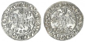 Lithuania 1/2 Grosz 1549 Sigismund II Augustus 1545-1572 Lithuanian coins Vilnius end of the inscription LI / LITVA Silver. Cesnulis-Ivanauskas 4SA42-...