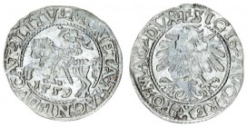 Lithuania 1/2 Grosz 1559 Sigismund II Augustus 1545-1572 Lithuanian coins Vilnius inscriptions L / LITV Silver. Cesnulis-Ivanauskas 4SA86-24