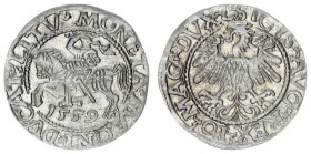 Lithuania 1/2 Grosz 1559 Sigismund II Augustus 1545-1572 Lithuanian coins Vilnius inscriptions L / LITV Silver.Cesnulis-Ivanauskas 4SA86-24