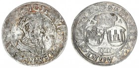 Lithuania 4 Groszy 1566 Sigismund II Augustus 1545-1572 Lithuanian coins Vilnius Ends of inscriptions L / LITV Silver. Ivanauskas 09 10SA12-2 Kop. 331...