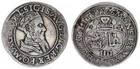 Lithuania 4 Groszy 1566 Sigismund II Augustus 1545-1572 Lithuanian coinsVilnius Ends of inscriptions L / LITV Silver.Ivanauskas 09 10SA12-2 Kop. 3311 ...
