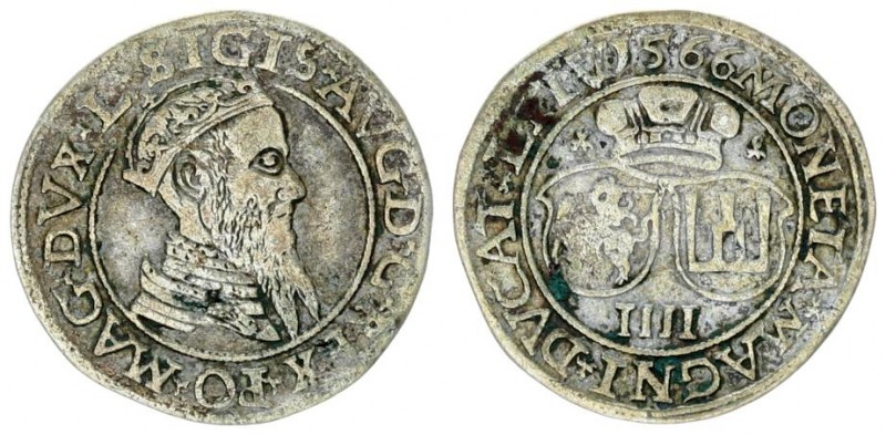 Lithuania 4 Groszy 1566 Sigismund II Augustus 1545-1572 Lithuanian coins Vilnius...