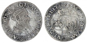 Lithuania 4 Groszy 1566 Sigismund II Augustus 1545-1572 Lithuanian coins Vilnius; L / LIT tips variant with small Pogon in the coat of arms; Silver. K...