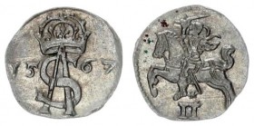 Lithuania 2 Denar 1567 Sigismund II Augustus 1545-1572 - Lithuanian coins Vilnius Silver. Cesnulis-Ivanauskas 3SA2-1 Kop. 3229