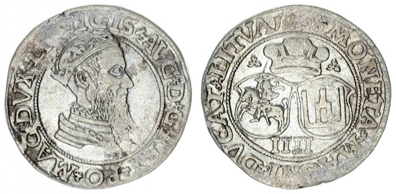 Lithuania 4 Groszy 1568 Sigismund II Augustus 1545-1572 Lithuanian coins Vilnius...