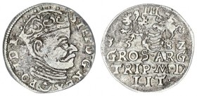 Lithuania 3 Groszy 1582 Stephen Báthory 1576-1586 - Lithuanian coins Vilnius under the bust of Leliwa on the reverse III at the top endings of inscrip...
