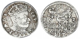 Lithuania 3 Groszy 1582 Stephen Báthory 1576-1586 - Lithuanian coins Vilnius coat of arms of Batorych above the inscription on the reverse endings L /...