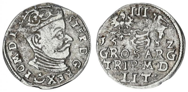 Lithuania 3 Groszy 1582 Stephen Báthory 1576-1586 - Lithuanian coins Vilnius Bat...