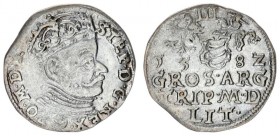 Lithuania 3 Groszy 1582 Stephen Báthory 1576-1586 - Lithuanian coins Vilnius under the bust of Leliwa on reverse III above endings of inscriptions L /...
