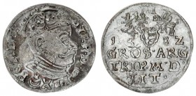 Lithuania 3 Groszy 1582 Stephen Báthory 1576-1586 - Lithuanian coins Vilnius; variety with the Bathory coat of arms between the Eagle and the Pogon; S...
