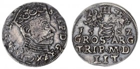 Lithuania 3 Groszy 1582 Stephen Báthory 1576-1586 - Lithuanian coins Vilnius Iger V.82.1.b (R ) Silver. Ivanauskas: obverse 4SB41-16 reverse 4SB40-15