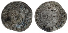 Lithuania 1 Shilling 1584 Stephen Báthory 1576-1586 - Lithuanian coins Vilnius large monogram tip on the obverse POL. dot under heraldic shields. Silv...