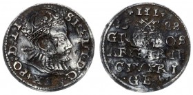 Livonia 3 Groszy 1588 Riga Sigismund III Vasa 1587-1632 - the city of Riga 3 grossus 1588 Riga little king's head (crown with rosette) Silver. Iger R....