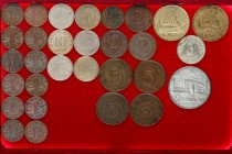 Estonia Republic 1 Sent 1929; 2 Senti 1934; 5 Senti 1931; 10 Senti 1931; 1 Kroon 1934; 2 Krooni 1930 3 Marka 1925. Lot of 30 Coins Bronze; Nickel-Bron...