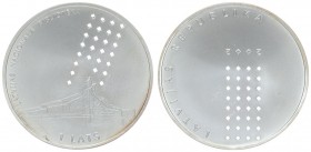 Latvia 1 Lats 2002. National Library of Latvia. Silver. 31.47gr. Mintage: 5000. (With box and certificate) KM# 55